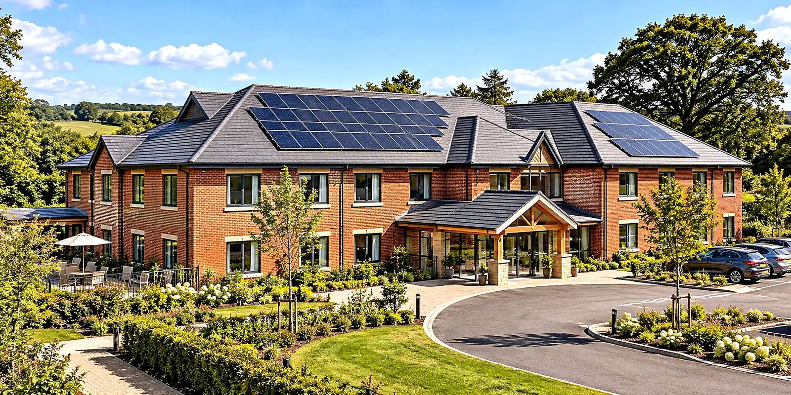 Care home with solar panels