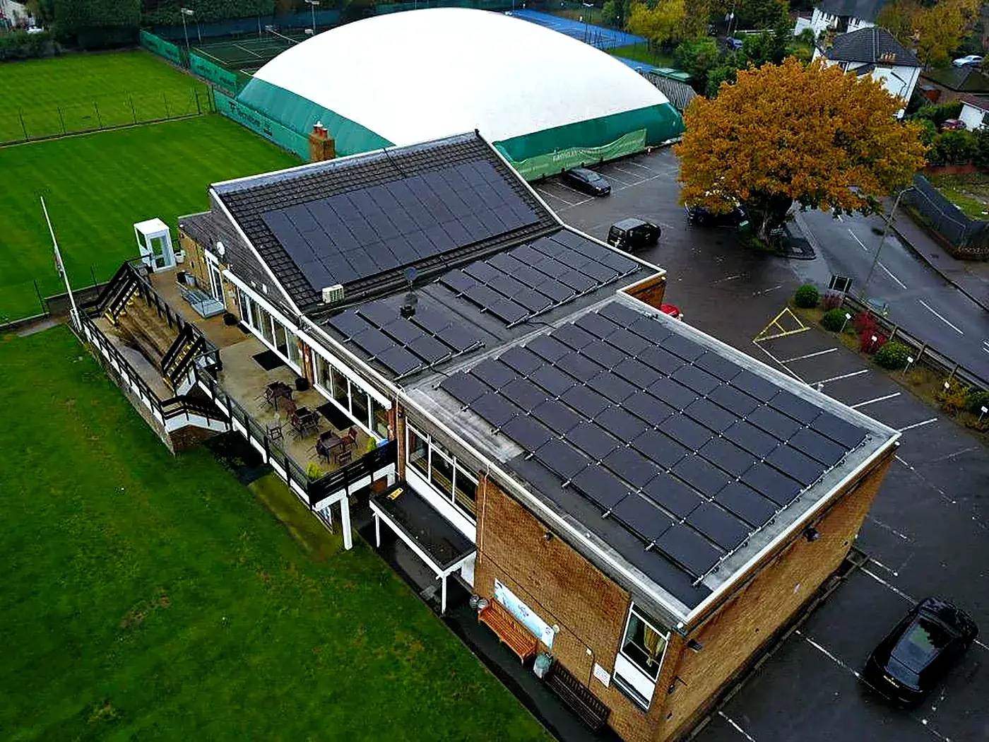 Sports club roof with solar